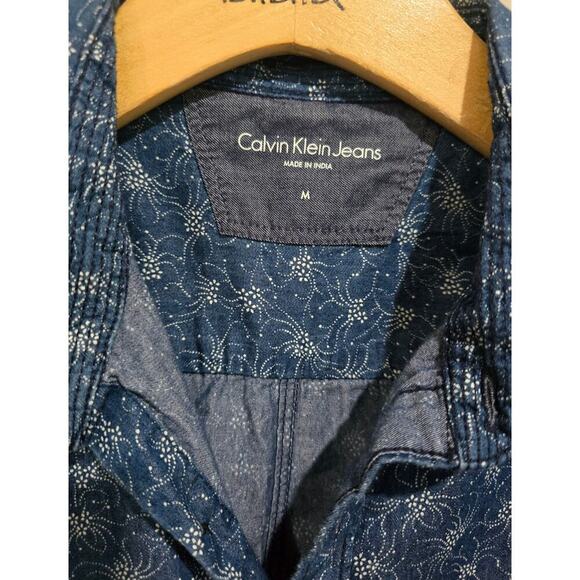 CK Calvin Klein men's blue long sleeves collared button-down shirt  - medium - Picture 7 of 9